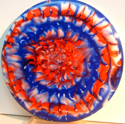 A red, white, and blue shaving cream dye, courtesy of Brian Pierce.
